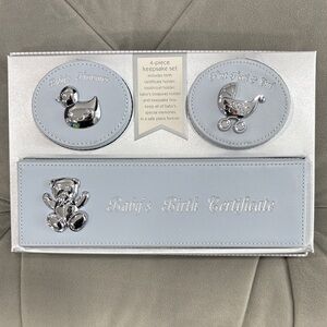 Baby's Birth Certificate Keepsake Set - Light Blue